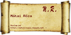 Mátai Róza névjegykártya
